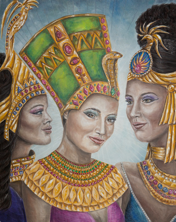 African Queens- Nefertari (left)- Nefertiti (center)- Cleopatra (right)
